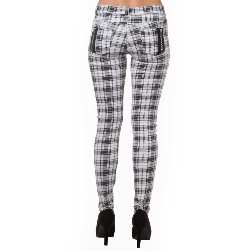 Banned - MOVE ON UP Trousers skinny fit - White/Black Product image